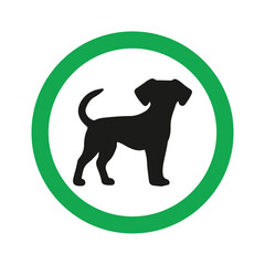 Dogs Allowed only on a lead, modern sign for city design, vector illustration