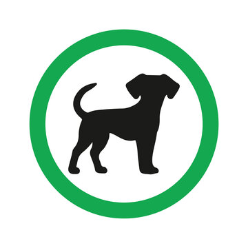 Dogs Allowed only on a lead, modern sign for city design, vector illustration