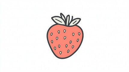 a cute and simple strawberry outline, designed for kids to color