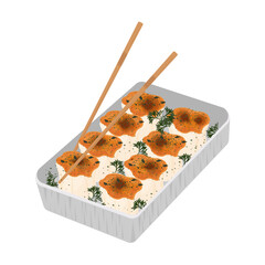 Vector Illustration Logo Clipart Delicious Dim Sum with Mentai Sauce 