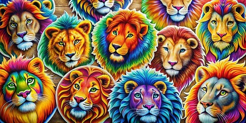 Lion Cut Out Stickers for Print on Demand Merchandise - Creative Designs for Unique Products