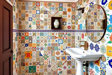 Use a wide variety of ceramic tiles in colorful and intricate de