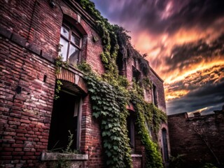 Long Exposure of a Fragmented Old Building Showcasing Time's Impact and Architectural Beauty