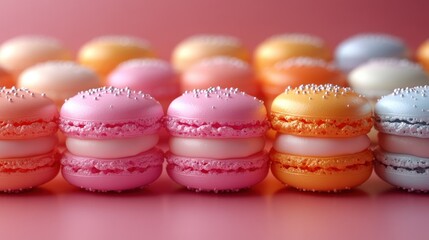 Obraz premium Colorful Macarons in Pastel Shades on Display