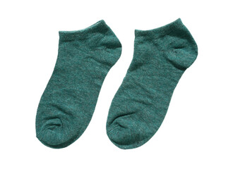 A pair of basic ankle green socks or short green socks