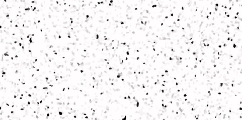 Terrazzo flooring consists of chips of marble texture. quartz surface white, black for bathroom or kitchen countertop. white paper texture background. rock stone marble backdrop textured illustration.