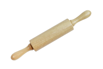 Rolling pin, tool for making bread, bakery, isolated from background. with clipping path