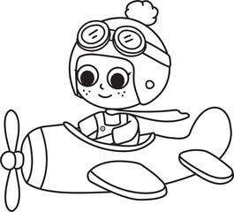 girl flying airplane