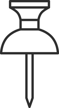 recommend clip art: 線画教材道具関連の単品アイコン　画鋲
