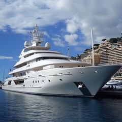 yacht in the port of Monaco. expensive and beautiful boats