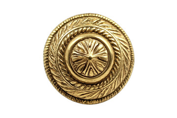 Fototapeta premium A detailed golden button with intricate patterns, perfect for fashion design or vintage collections.
