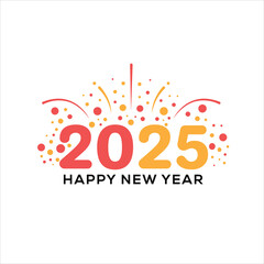 Welcoming 2025 with Joy and Sparkles, Vector graphics  