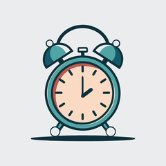 Alarm clock ringing illustration. flat style clock vector illustration. cute clock vector 