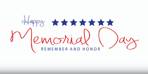 A commemorative Memorial Day text design with bold typography, honoring those who served. It reflects patriotism, remembrance, and gratitude, often paired with flags or symbolic elements.