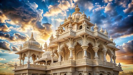 Obraz premium Macro Photography of an Ivory Palace with Sky Sentinel on a Transparent Background for Creative Projects