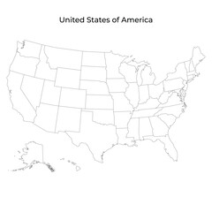 USA outline Map design illustration