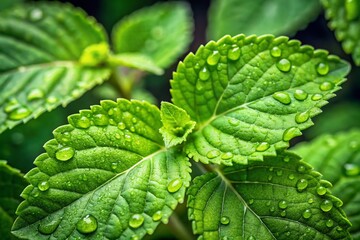 Macro Photography of Medicinal Thankuni Leaves for Herbal Remedies and Natural Health Benefits