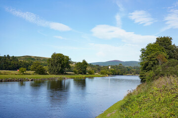 Fototapeta premium The river Spey in Charlestown of Aberlour in Scotland