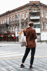 beautiful girl with baguettes and coffee