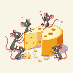 18 mouses in cheese