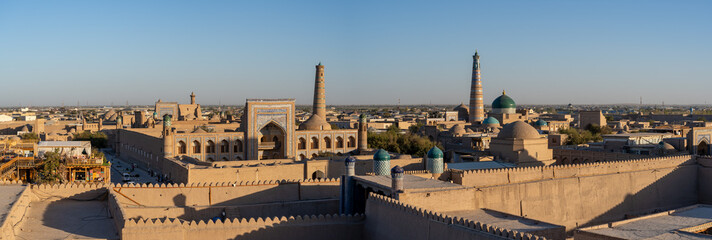 Khiva vue depuis la citadelle Kunya Ark, Ouzbékistan