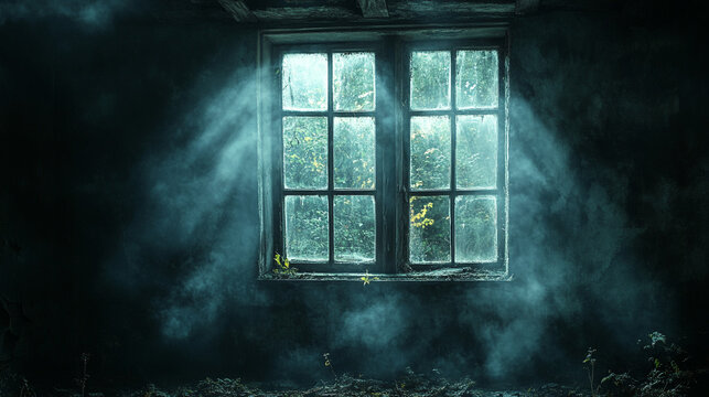 Abstract horror window for halloween