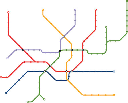 The new Milano metro map 2024 with 5 metro lines.