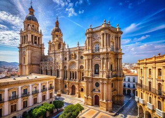 Obraz premium Malaga Cathedral showcases breathtaking Gothic and Renaissance architecture, combining intricate details and harmonious designs, reflecting the