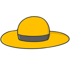 black straw hat icon