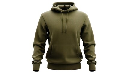 Olive Green Hooded Sweatshirt with Drawstring