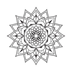 Mandala silhouette vector style with white background