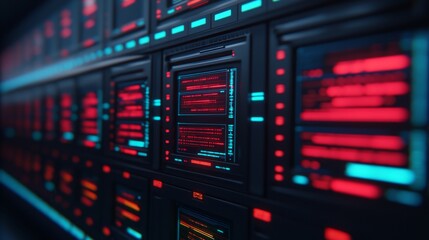 Obraz premium A glimpse into a government lab of engineers programming advanced systems