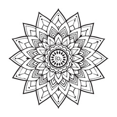 Mandala silhouette vector style with white background