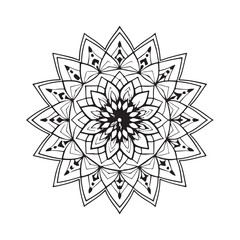 Obraz premium Mandala silhouette vector style with white background