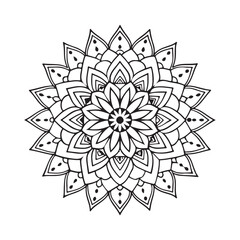 Mandala silhouette vector style with white background