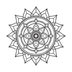 Mandala silhouette vector style with white background