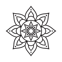 Mandala silhouette vector style with white background