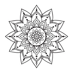 Mandala silhouette vector style with white background