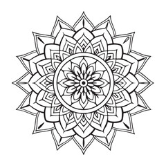 Mandala silhouette vector style with white background