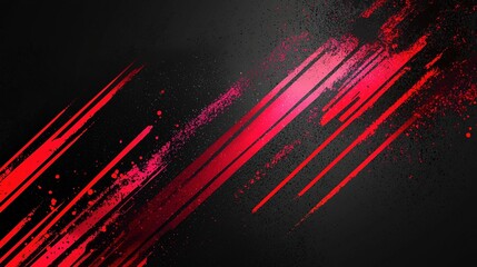 A striking black and red background characterized by expressive brushstrokes and a halftone effect.
