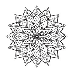 Mandala silhouette vector style with white background