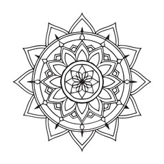 Mandala silhouette vector style with white background