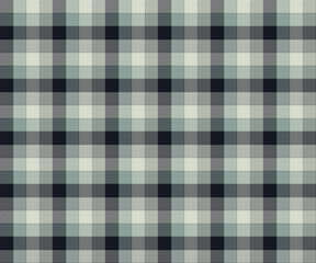 Plaid fabric pattern, navy, green, cream, seamless for textiles, and for designing clothes, skirts or decorative fabrics. Vector illustration.