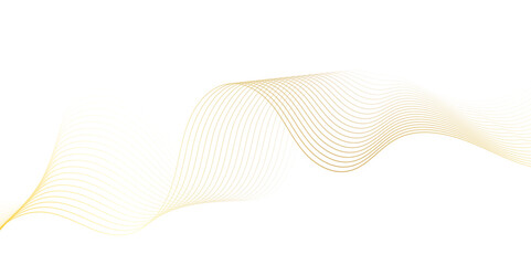 Golden wave curve lines abstract background with flowing particles. Digital energy waves technology concept. Modern backdrop design for business, presentation, banner.