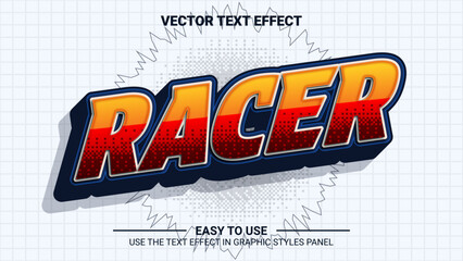3d racer editable text effect