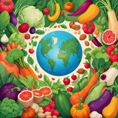 Colorful illustration of World Veganism Day