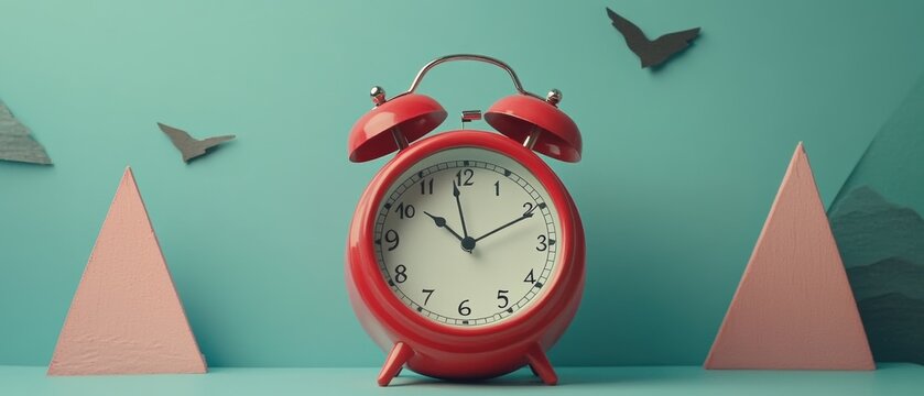 Quirky cuckoo clock styled alarm on Scandinavian-inspired backdrop