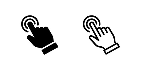 Touch vector icon. Black illustration isolated on white background for graphic and web design.