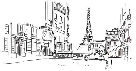 Obraz premium Croquis de la ville de paris