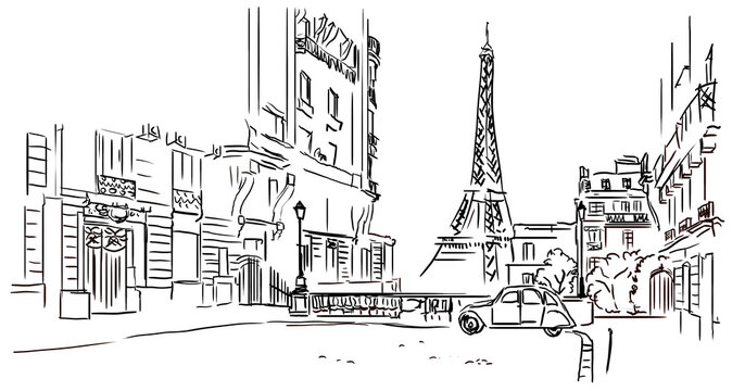 Croquis de la ville de paris